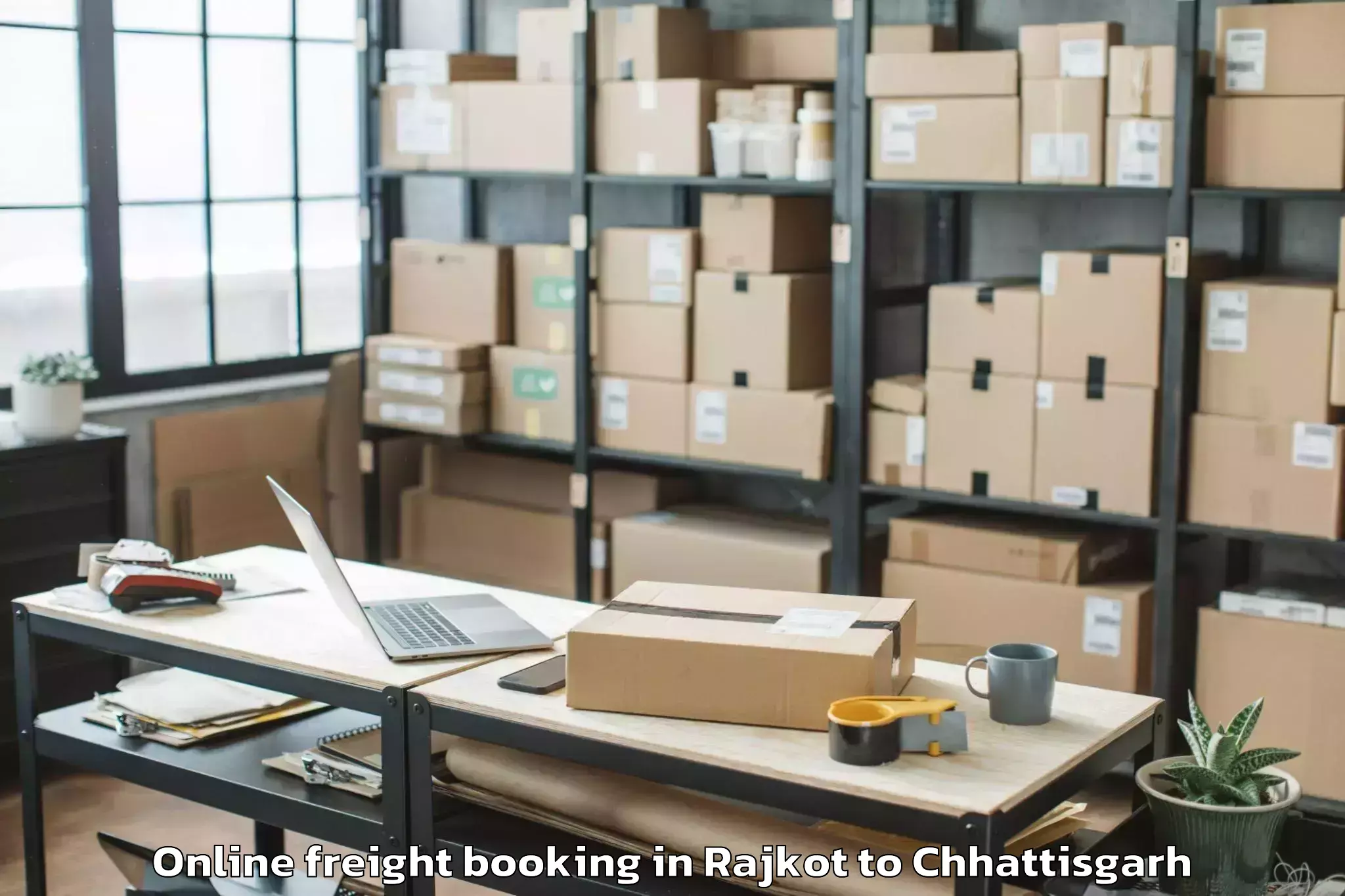 Affordable Rajkot to Gidam Online Freight Booking